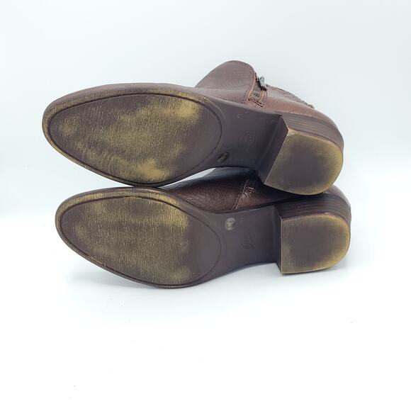 Lucky Brand Basel Reishi Snake Print Leather Booties brown women's size 9.5 - Picture 5 of 10